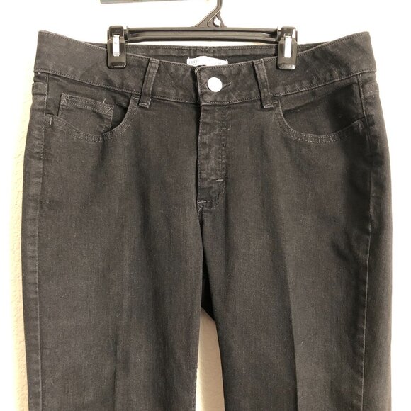 Riders by Lee Midrise Boot Cut Black Denim Jeans Women's 12 Petite Solid EUC - Picture 2 of 11